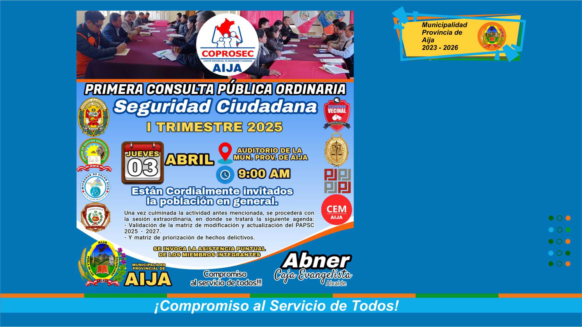 Invitación a la Primera Consulta Pública del Cómite Provincial de Seguridad Ciudadana