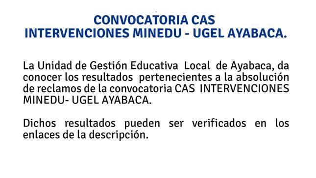 Convocatoria - Cas Intervenciones