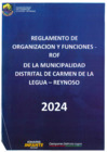 Vista preliminar de documento REGLAMENTO DE ORGANIZACIÓN Y FUNCIONES DE LA MUNICIPALIDAD DISTRITAL DE CARMEN DE LA LEGUA - REYNOSO 2024