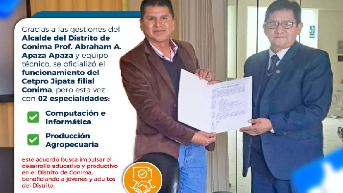 FOTO ALCALDE CON DIRECTOR DE LA UGEL MOHO