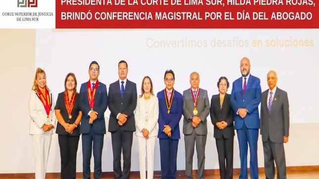 Presidenta de la Corte de Lima Sur brindó conferencia magistral por el Día del Abogado 