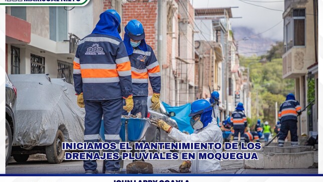 Con el objetivo de mejorar el sistema de drenaje pluvial y garantizar la seguridad de nuestros vecinos del distrito de Moquegua, desde la Municipalidad Provincial Mariscal Nieto hemos puesto en marcha un importante proyecto de mantenimiento de la infraestructura de drenajes pluviales en las principales avenidas y calles de la ciudad.