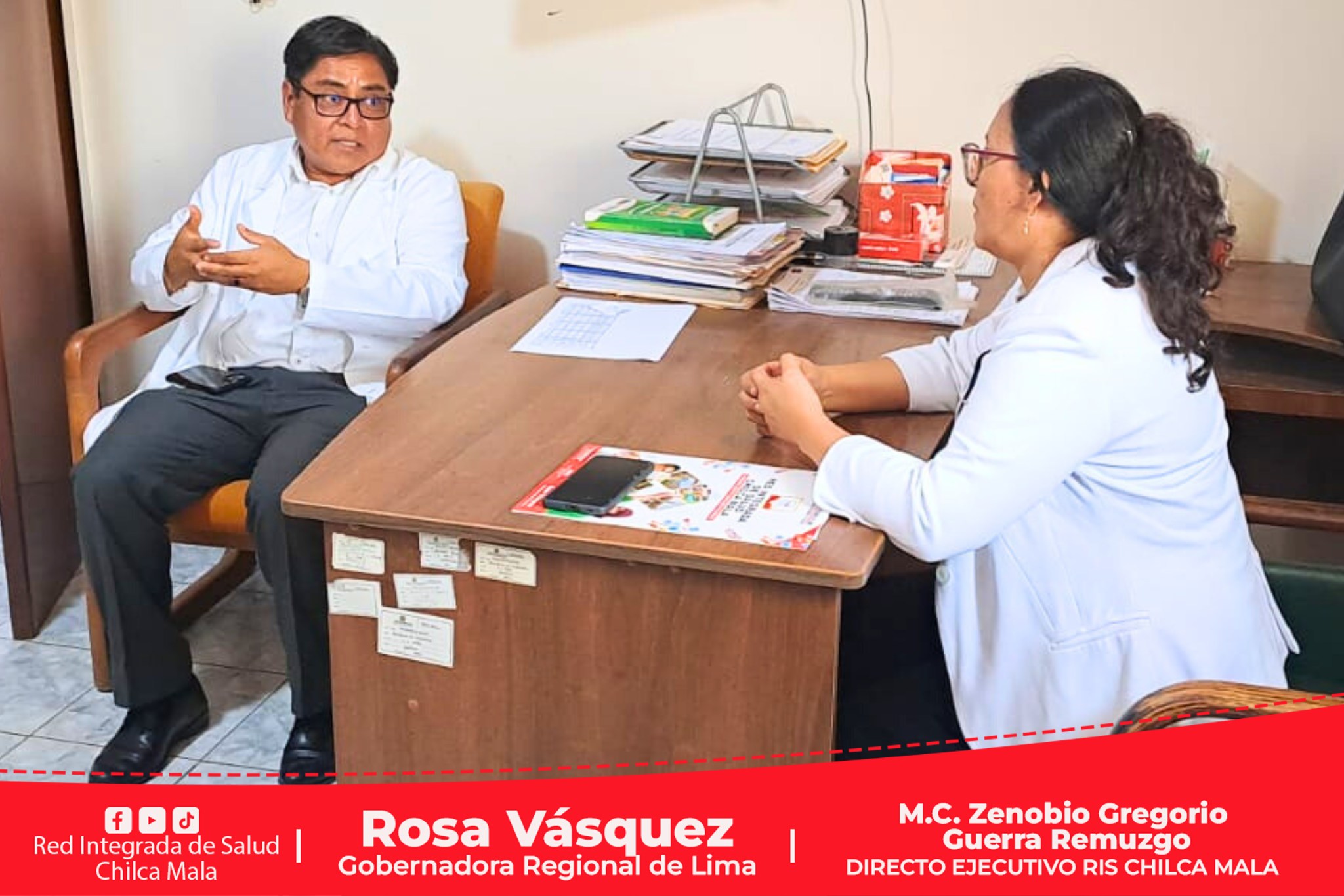 Director Ejecutivo de la RIS Chilca Mala sostiene reunión con la jefe del Centro de Salud de Mala