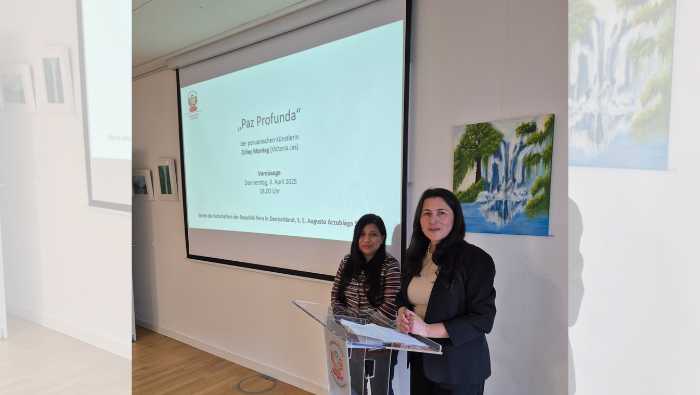 “Paz profunda”: artista peruana presenta muestra pictórica en la Embajada del Perú en Alemania