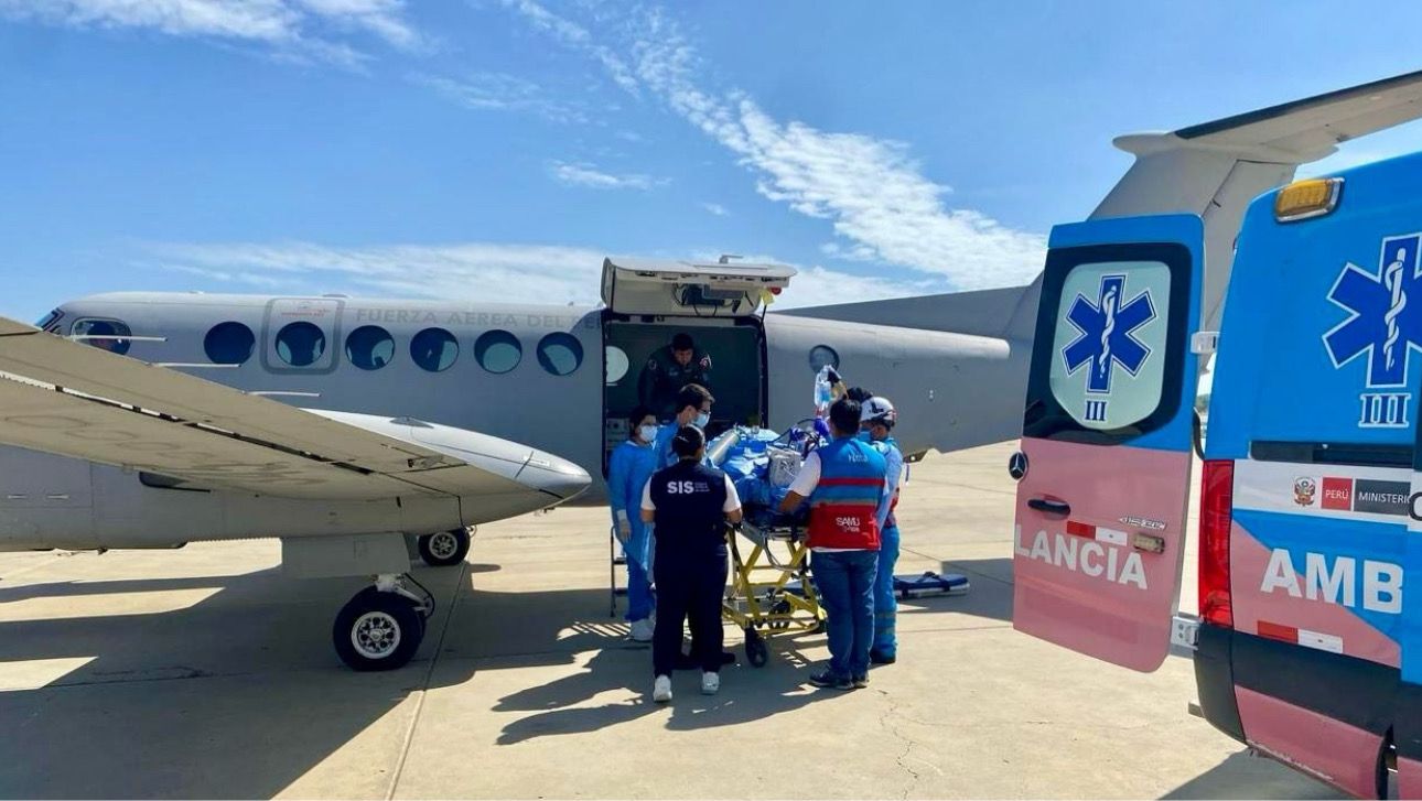 Piura: Ministerio de Salud realizó exitoso traslado aeromédico de emergencia a menor de 4 años con graves quemaduras S