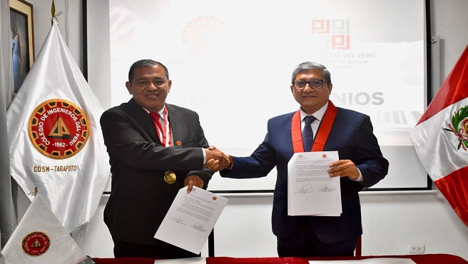 Con este acuerdo, la Corte Superior de Justicia de San Martín y el Colegio de Ingenieros reafirman su compromiso de trabajar en conjunto para fortalecer la formación académica, científica y cultural en la región.
