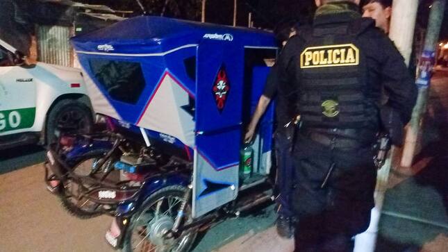 Intervención de una mototaxi con carpas polarizadas 