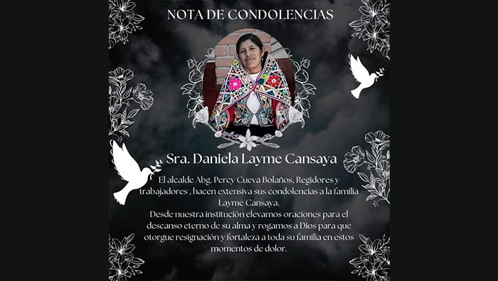 nuestras condolencias