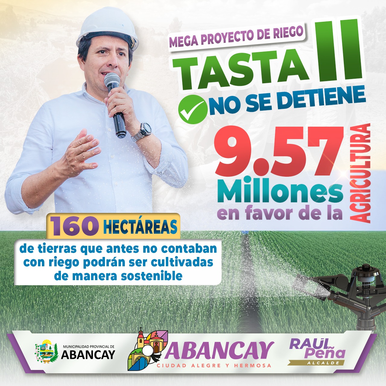 Alcalde Raúl Peña Ratifica Importante Proyecto De Riego “Tasta II” 💧🚜 Para Transformar La Agricultura En Juan Velasco Alvarado.