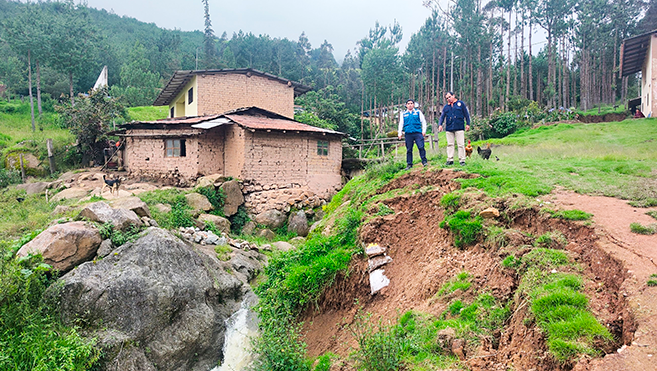 CENEPRED inspeccionó zonas críticas de Llallán y Udima en Cajamarca para recopilar información para los EVAR
