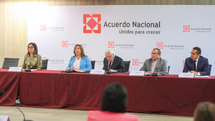 Presidenta Boluarte lamenta ausencia de Ministerio Público en Acuerdo Nacional que abordó temas de seguridad ciudadana