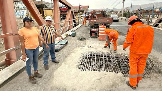 MTC ejecuta trabajos de reparación en el puente Nasca para garantizar tránsito seguro