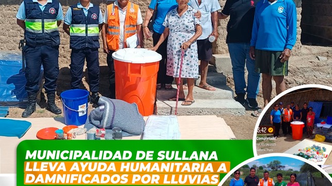 Sullana: Municipalidad lleva ayuda humanitaria a damnificados por lluvias 