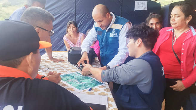 CENEPRED participa en inspección técnica en C.P. Progreso-San Martín para identificar zonas críticas por deslizamientos