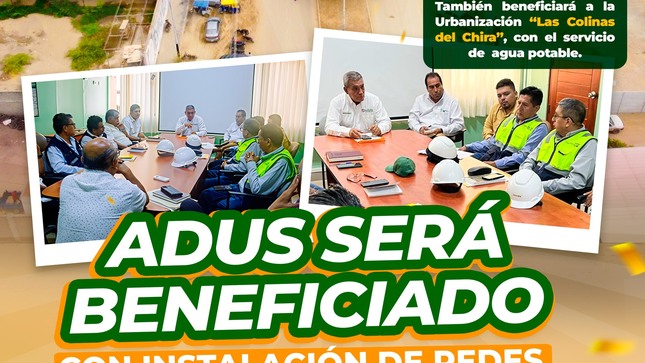 ADUS será beneficiado con instalación de redes de agua potable 