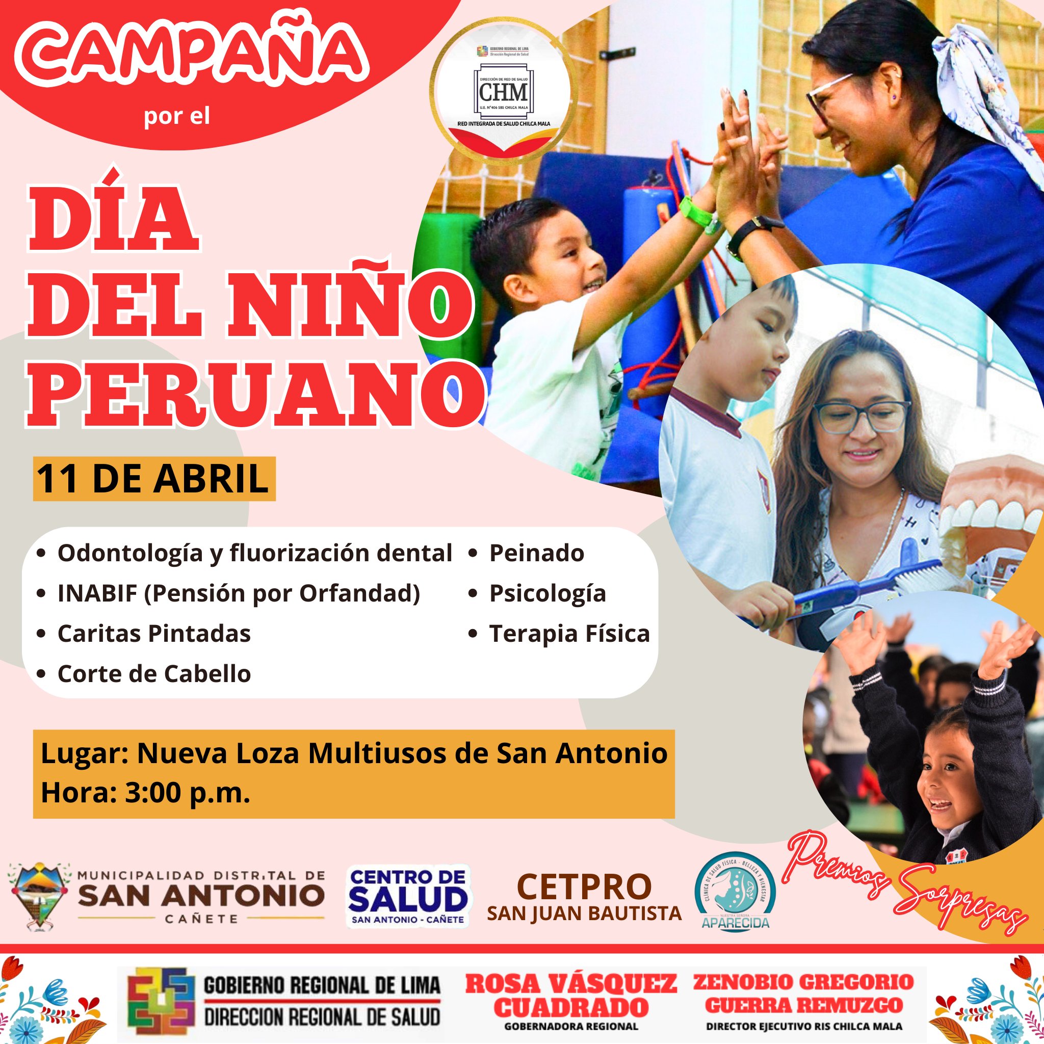 RIS Chilca Mala realizará Gran Campaña por el Día del Niño Peruano, se realizará en el distrito de San Antonio Cañete