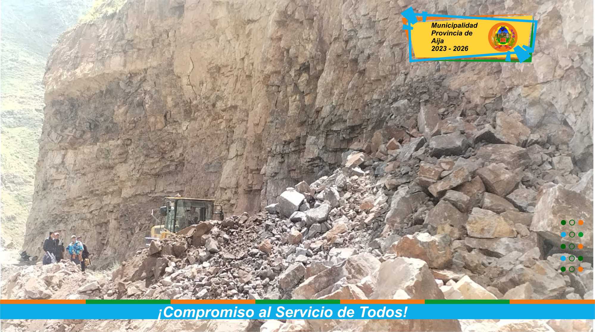 Municipalidad provincial de Aija continúa realizando trabajos de limpieza en vías afectadas por lluvias.