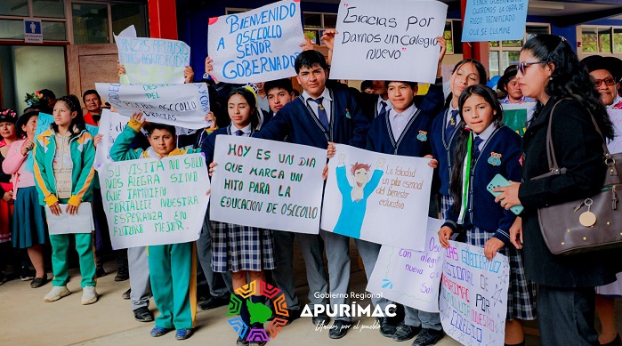 Estudiantes de los tres niveles educativos del Centro Poblado Osccollo – Chincheros, ahora contarán con flamante infraestructura.