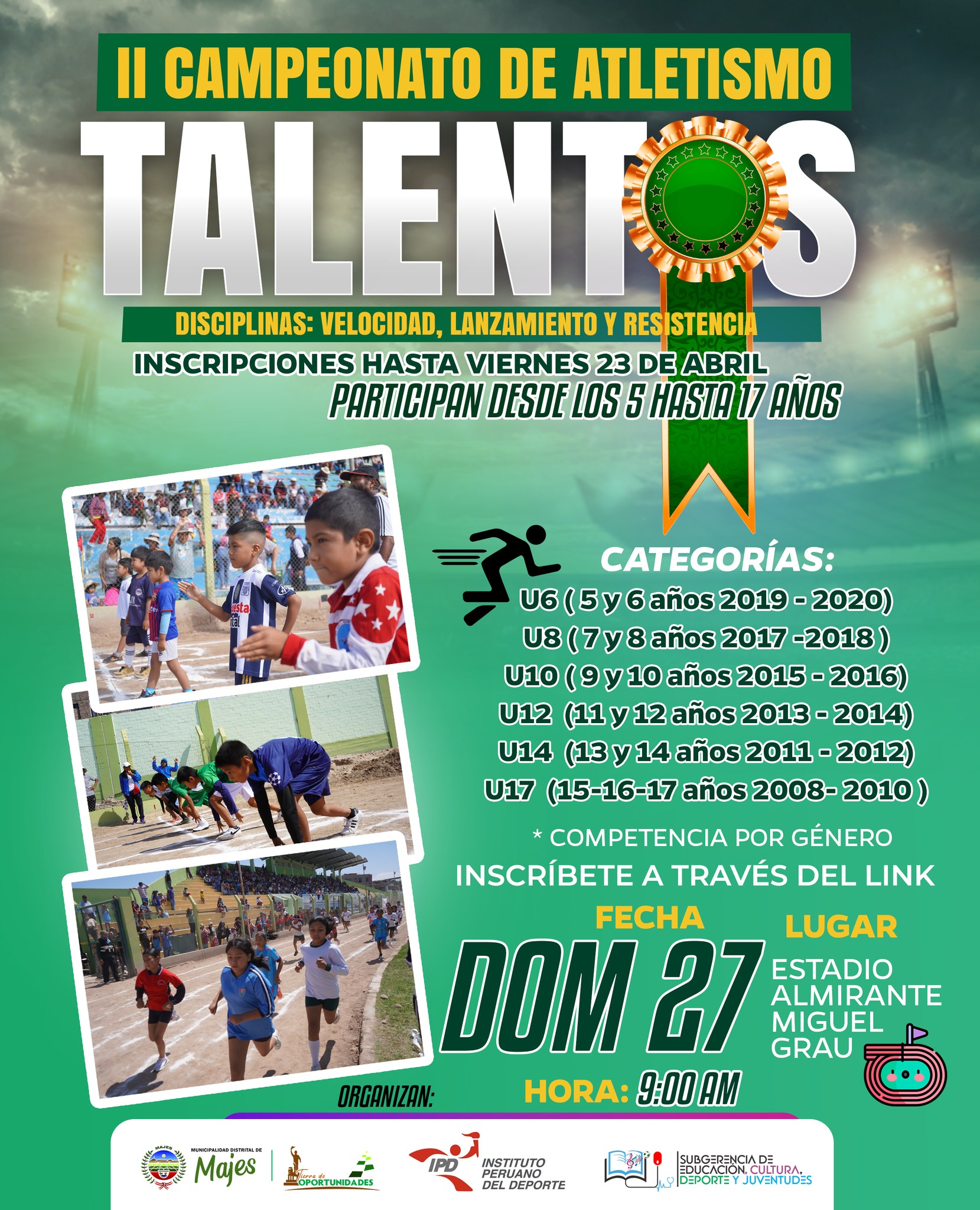 Una gran oportunidad para jóvenes deportistas de mostrar su talento en el campo de atletismo.