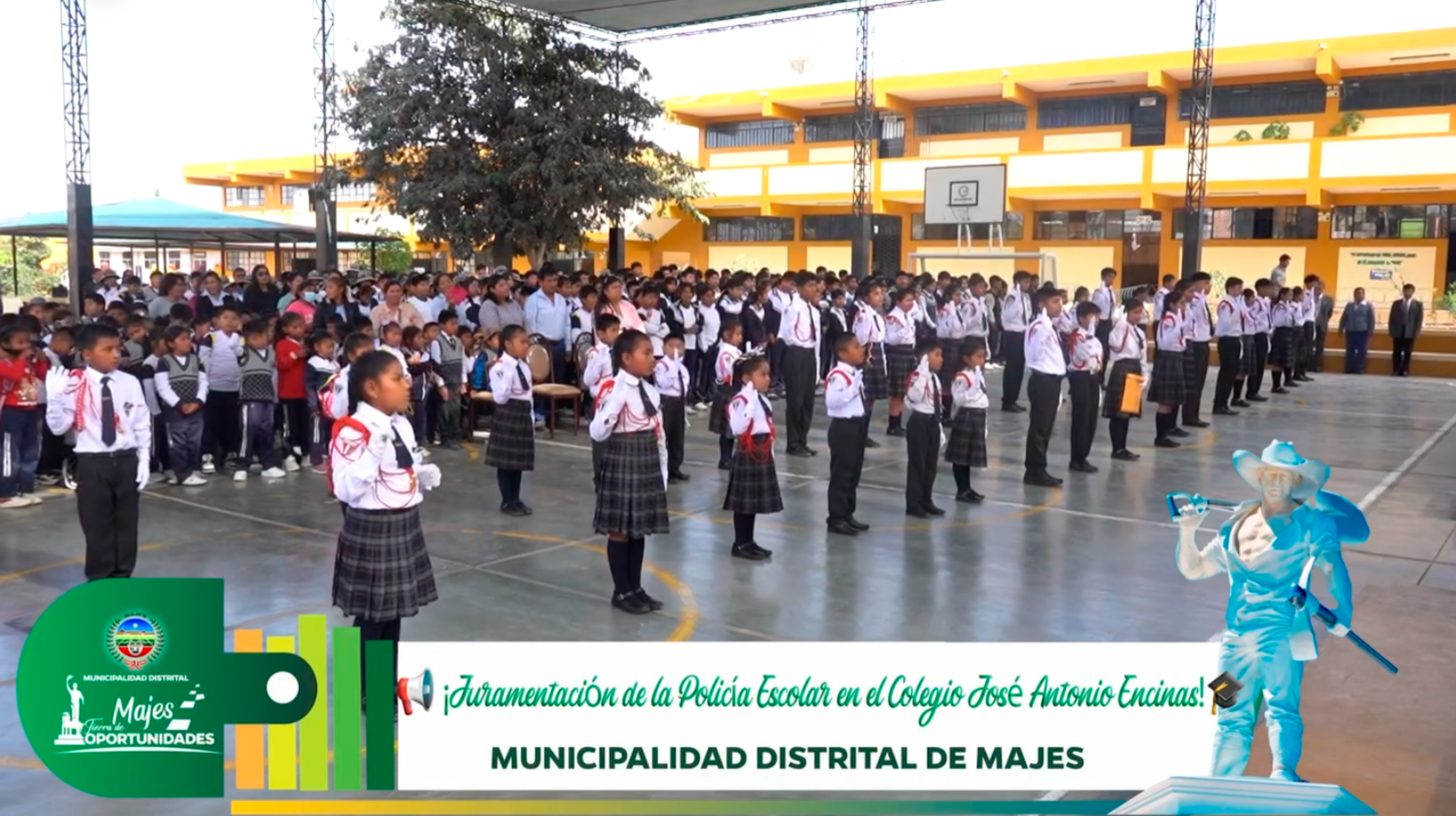 ¡Juramentación de la policía escolar en la I.E. José Antonio Encinas!