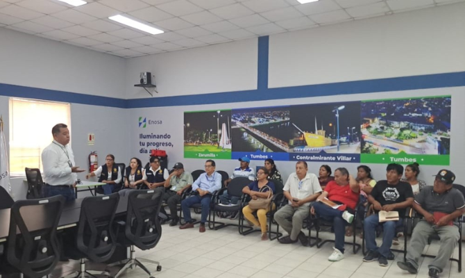Instituciones y dirigentes vecinales unen esfuerzos contra contra conexiones eléctricas clandestinas en Tumbes