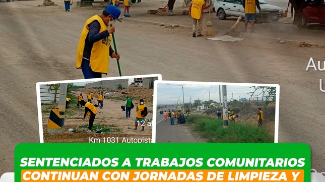 Sentenciados a trabajos comunitarios continúan en jornadas de limpieza y arborización en Sullana 