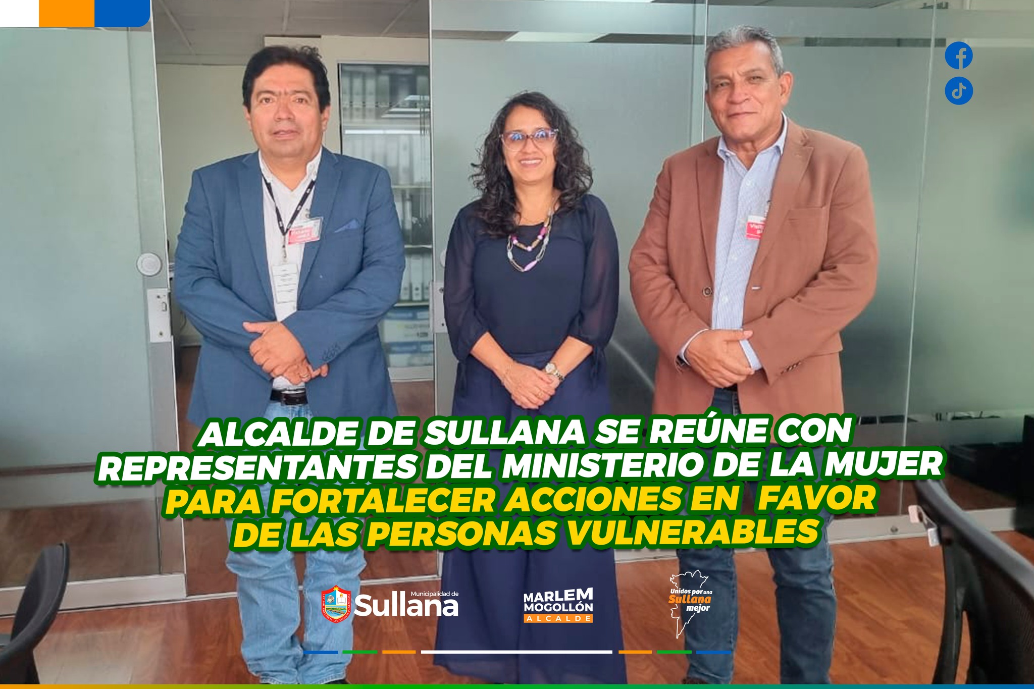 Alcalde de Sullana se reúne con representantes del Ministerio de la Mujer para fortalecer acciones en favor de la población vulnerable