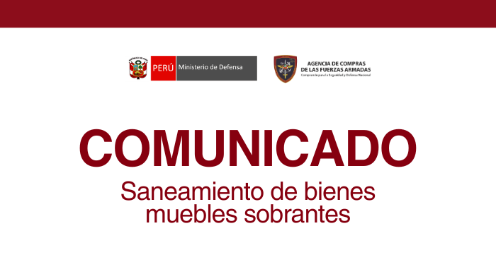 Saneamiento de bienes muebles sobrantes de la ACFFAA