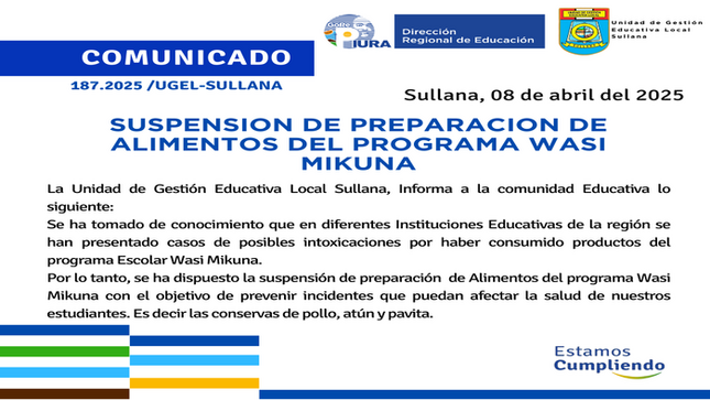 Comunicado N°187-2025