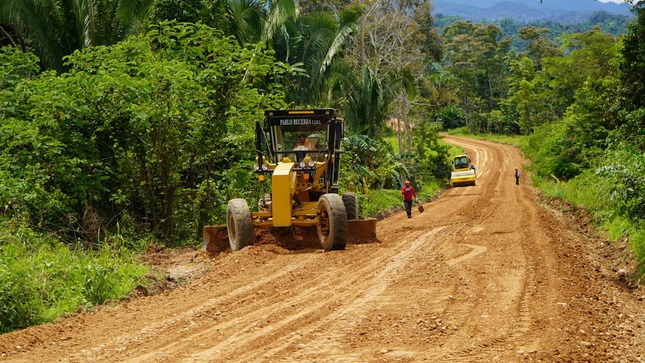 La vía, que tiene una longitud de 20.5 km, está siendo intervenida en las siguientes partidas: Puente Doncel, colocación de gaviones para talud; puente Curiyacu, reforzamiento de estribos; construcción de cunetas revestidas y colocación de afirmado.  
