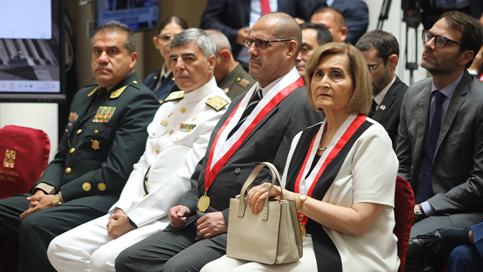 Presidenta del TC Luz Pacheco participó en la ceremonia de rendición de cuentas a la ciudadanía por los 100 días de gestión de la presidenta del PJ Janet Tello