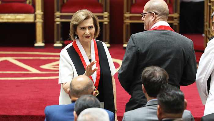 Presidenta del TC Luz Pacheco participó en la ceremonia de rendición de cuentas a la ciudadanía por los 100 días de gestión de la presidenta del PJ Janet Tello