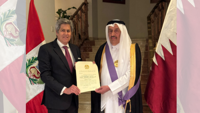 Condecoran a exembajador de Qatar acreditado ante el Perú
