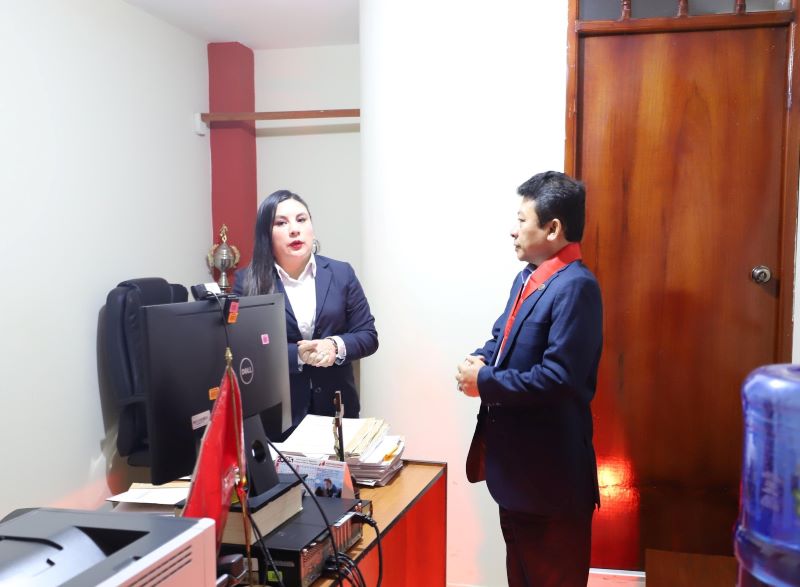 El presidente de la Corte Yonne Li Córdova verificó labor de juzgados de emergencia de Ayabaca a cargo de los jueces Carlos Lindo y Anny Salazar