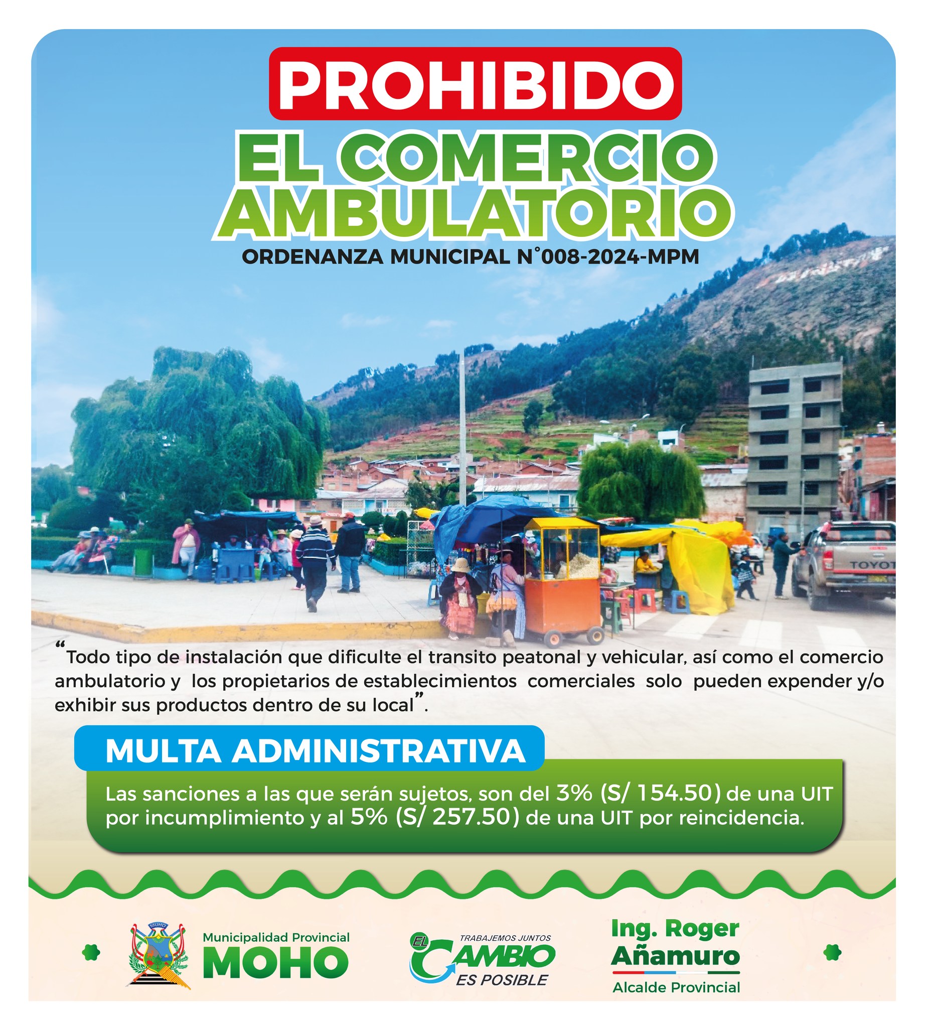 ¡Cuidemos Nuestra Plaza y Zonas Rígidas! Respetemos las Normas de Comercio Ambulatorio