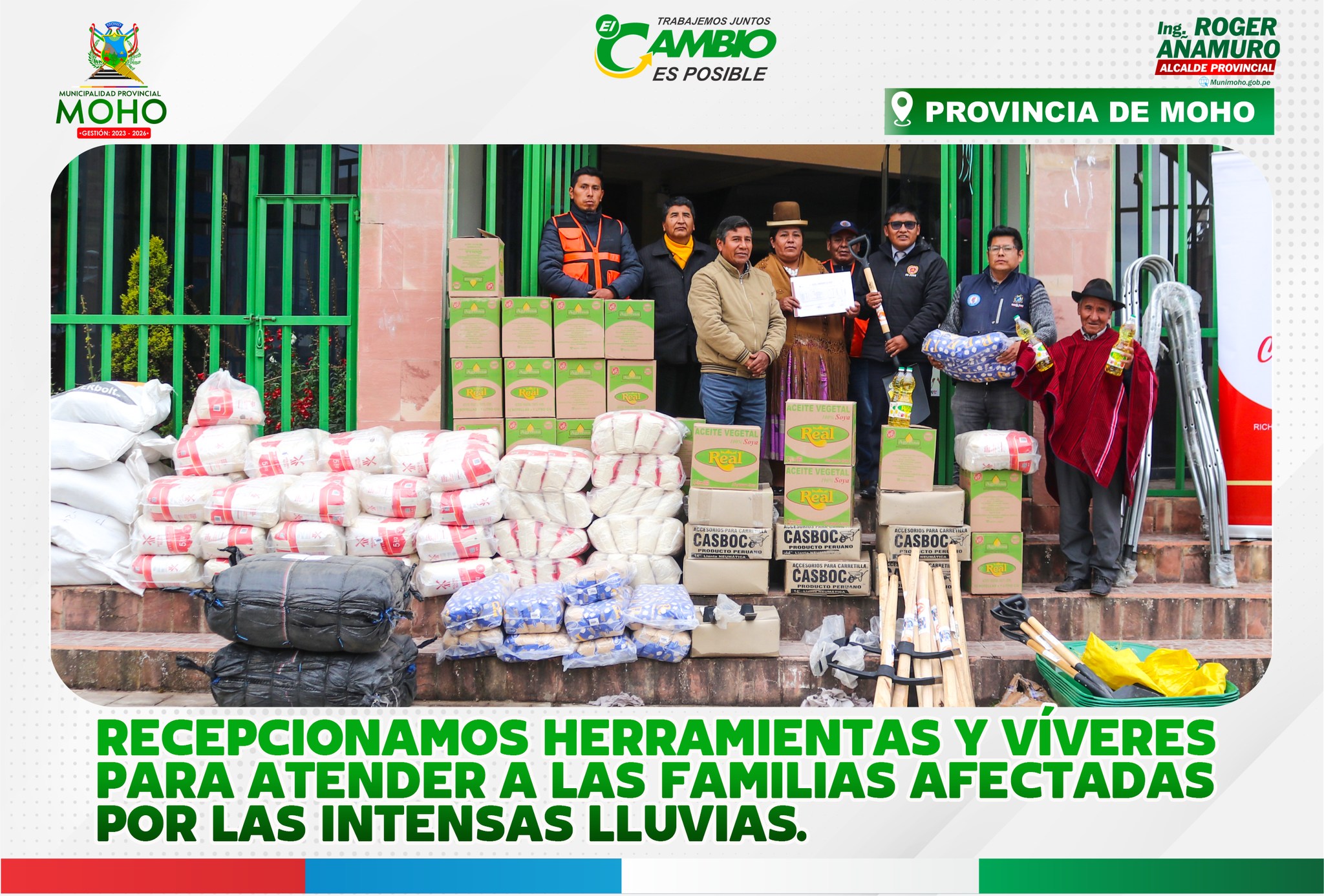 Reconocimiento a la Solidaridad: Entrega de Ayuda Humanitaria para Mitigar los Efectos de las Lluvias en Moho
