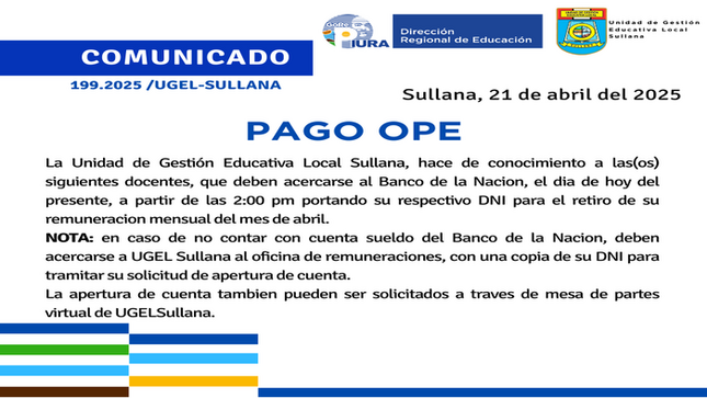 Comunicado N°199-2025