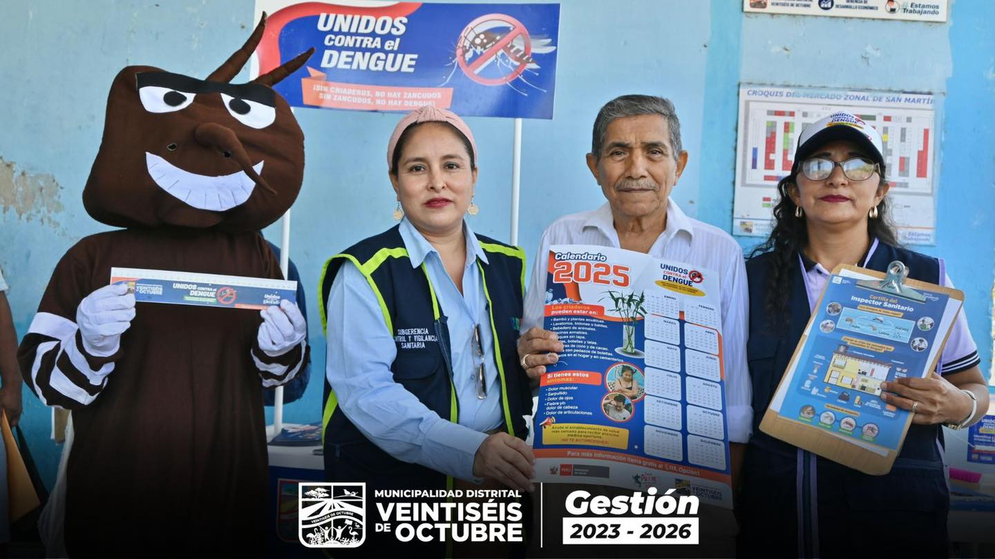 MDVO promueve ornada preventiva contra el dengue en el mercado San Martin.