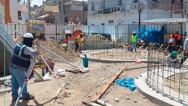 Construcción de la EMBLEMÁTICA PLAZUELA BOLOGNESI registra un avance del 35%