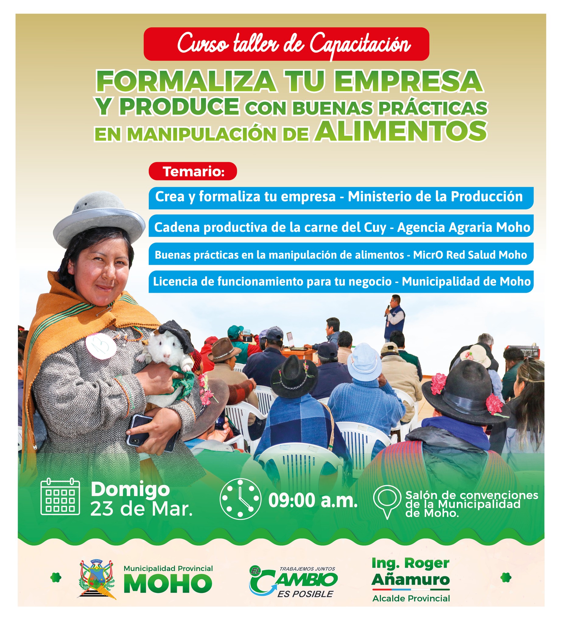 Transforma tu Emprendimiento, Participa en el Evento de la Municipalidad de Moho para Formalizar y Potenciar tu Negocio 