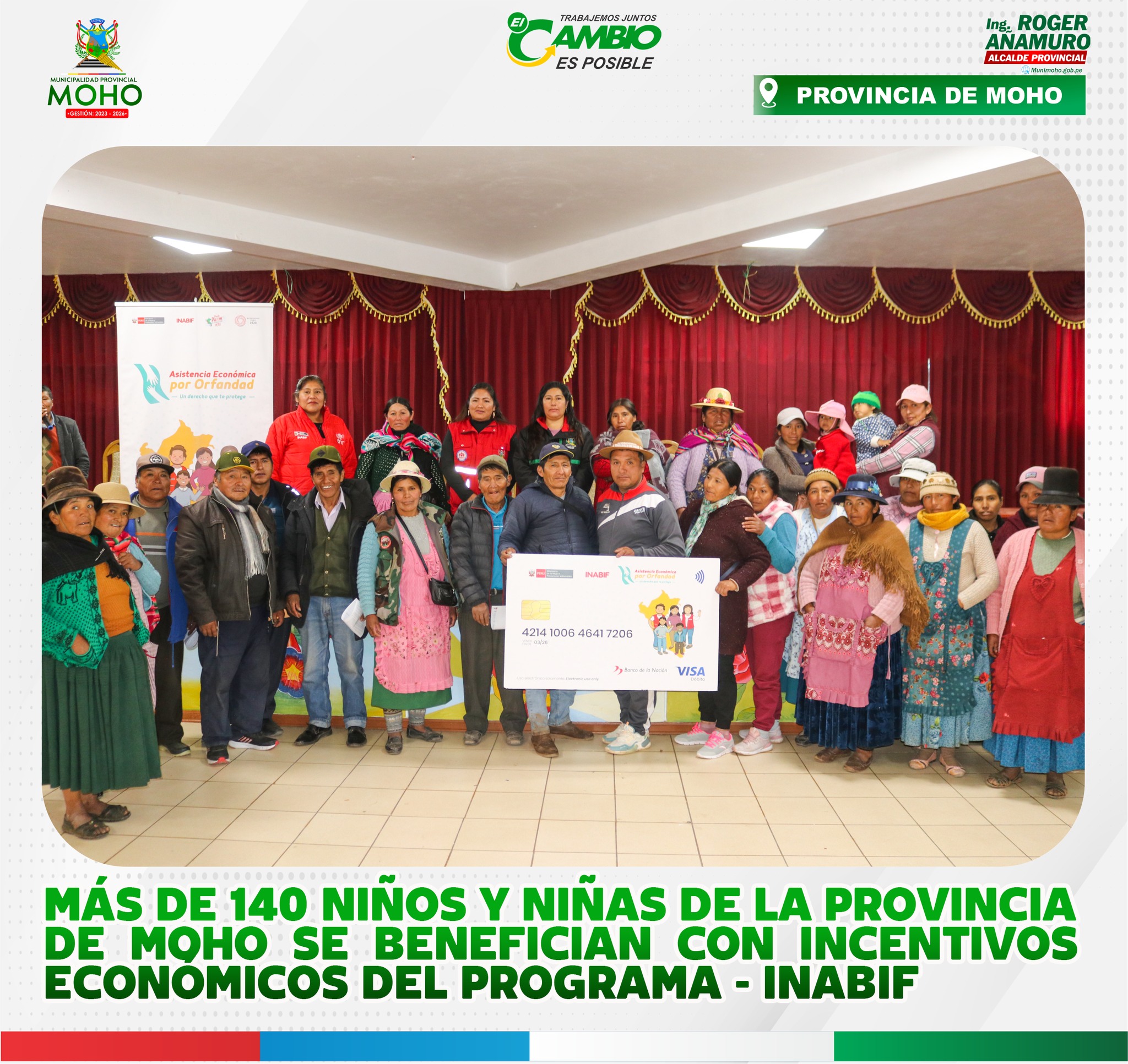 Apoyo y bienestar: Entrega simbólica de tarjetas de subvención por orfandad en Moho