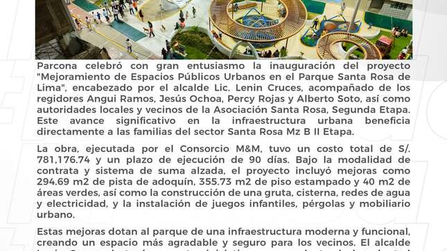 Imagen de la Nota de Prensa N° 004-2025-MDP