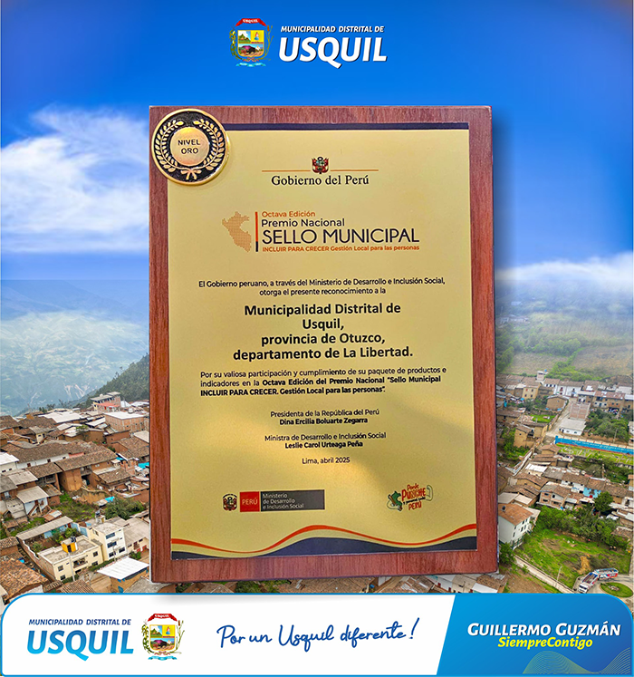 Imagen del Premio Otorgado por el MIDIS