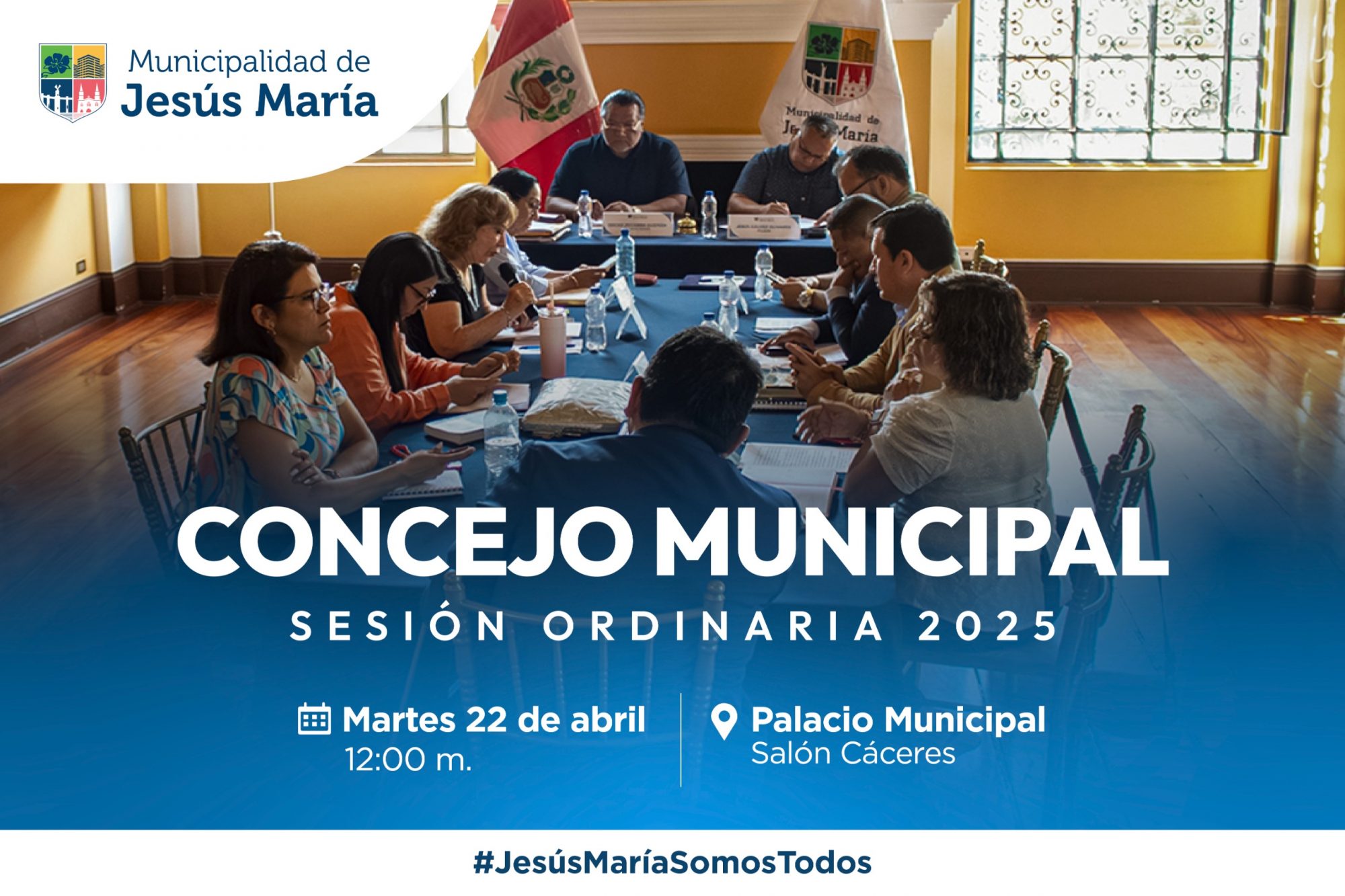 i Conéctate a la transmisión en vivo de la Sesión Ordinaria de nuestro Concejo Municipal, este martes 22 de abril a las  12:00 m. en el  Salón Cáceres.