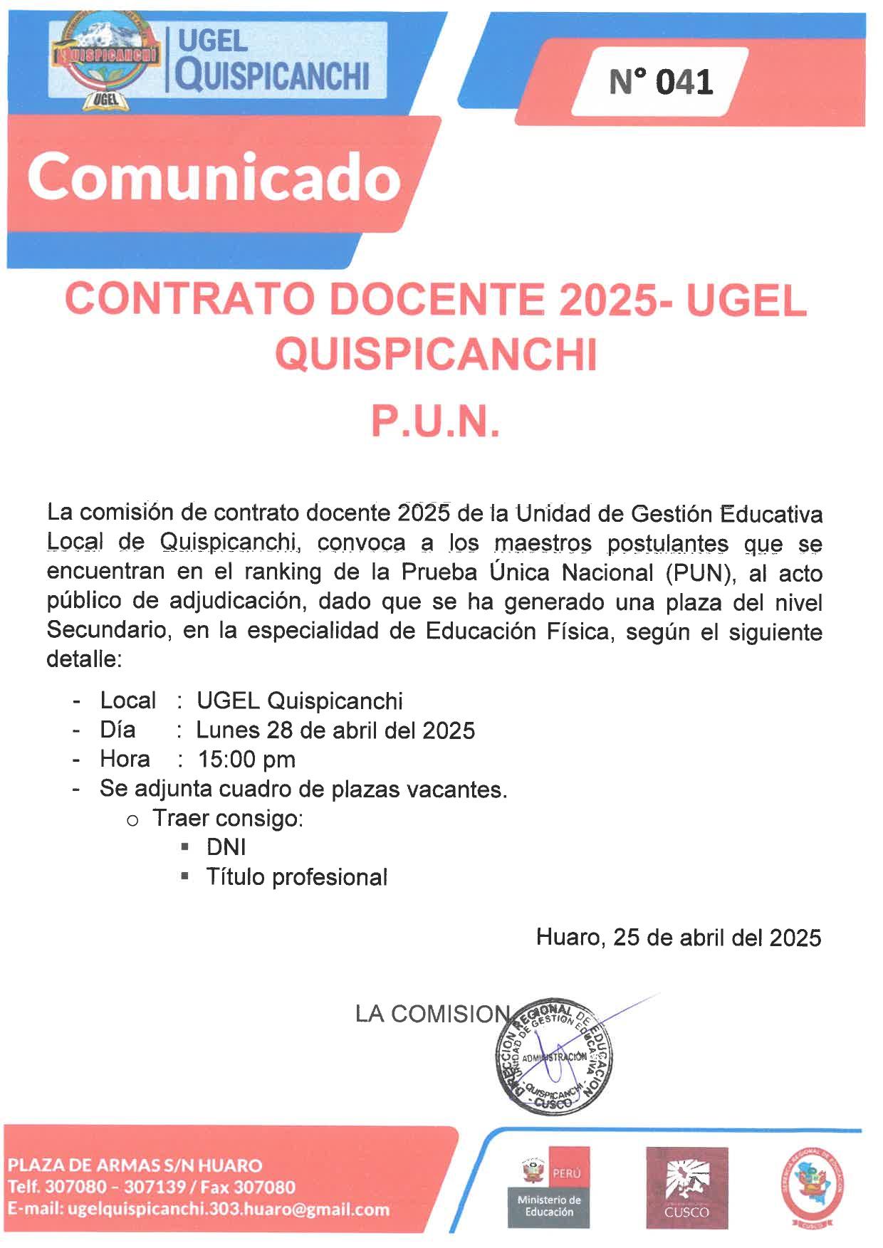 Comunicado 041-2025