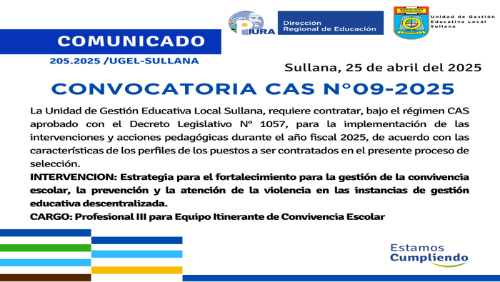 Comunicado N°205-2025