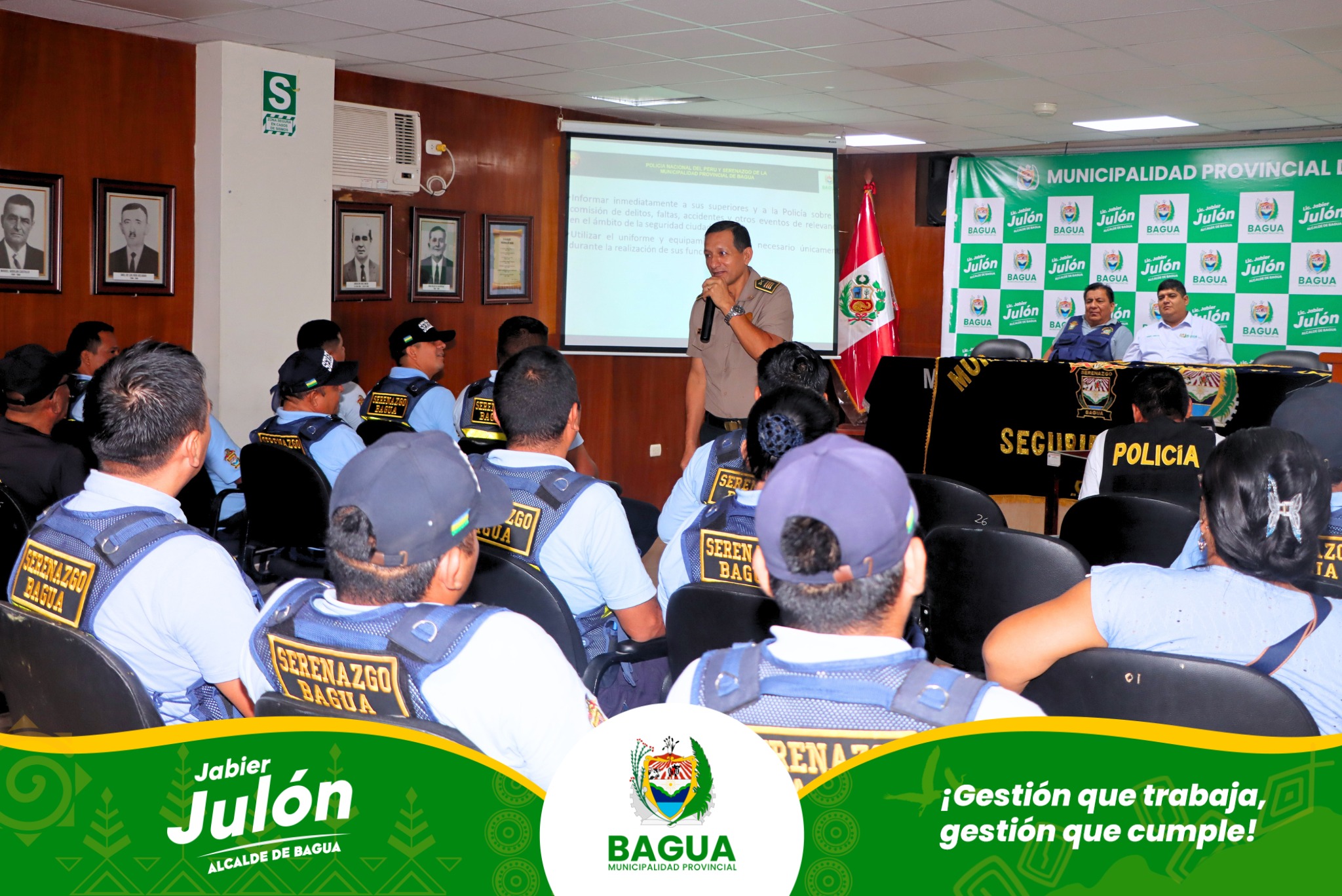 Comisario de la PNP BAGUA expone normativa de serenazgo 