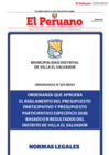 Vista preliminar de documento ORDENANZA N° 521-MVES (PUBLICACIÓN EN EL PERUANO)
