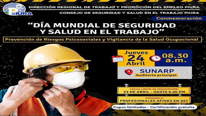 La Direcciรณn Regional de Trabajo y Promociรณn del Empleo, a travรฉs del Consejo Regional de Seguridad y Salud en el Trabajo Piura, te invita a participar a la capacitaciรณn: "๐๐๐๐๐๐๐๐ร๐ ๐๐ ๐๐๐๐๐๐๐ ๐๐๐๐๐๐๐๐๐๐๐๐๐ ๐ ๐๐๐๐๐๐๐๐๐๐ ๐๐ ๐๐ ๐๐๐๐๐ ๐๐๐๐๐๐๐๐๐๐๐"