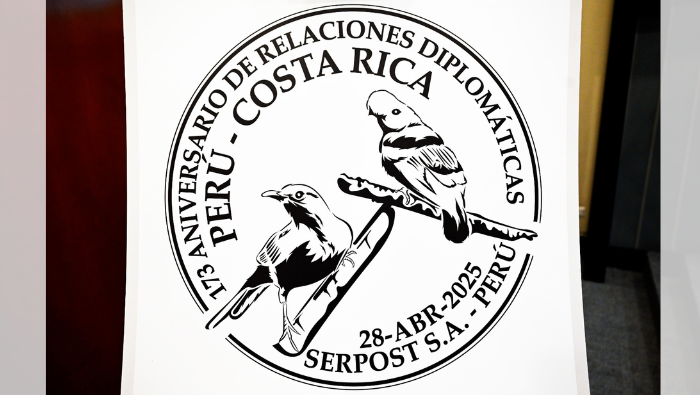 Presentan matasello por el 173° aniversario de los vínculos diplomáticos Perú-Costa Rica